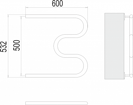 М-обр AISI 32х2 500х600 Полотенцесушитель  TERMINUS Череповец - фото 3