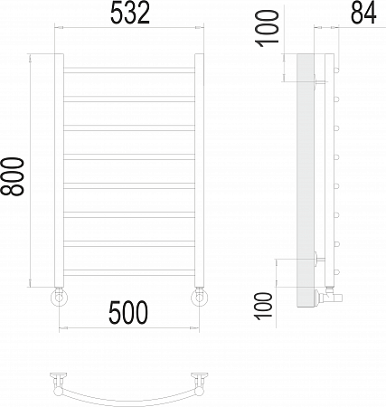 Классик П8 500х800 Полотенцесушитель  TERMINUS Череповец - фото 3