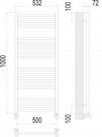 Аврора П20 500х1000 Полотенцесушитель  TERMINUS Череповец - фото 3