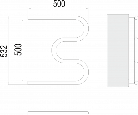 М-обр AISI 32х2 500х500 Полотенцесушитель  TERMINUS Череповец - фото 3