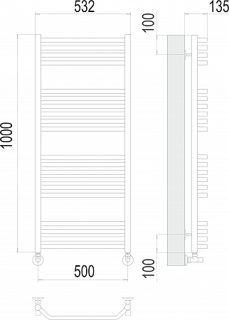 Виктория П20 500х1000 Полотенцесушитель  TERMINUS Череповец - фото 3