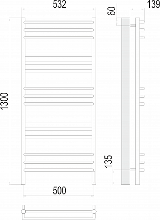 Прато П15 500х1300 электро (sensor quick touch) Полотенцесушитель  TERMINUS Череповец - фото 3