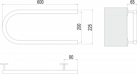 Электро 25 П-обр 600х200 Полотенцесушитель  TERMINUS Череповец - фото 3