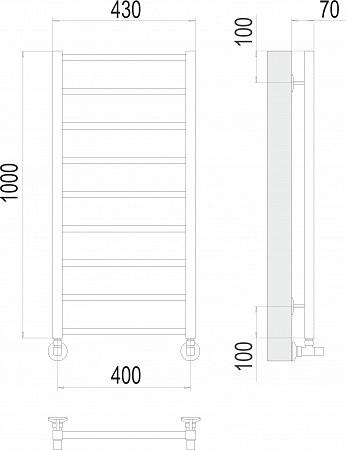 Контур П9 400х1000 Полотенцесушитель  TERMINUS Череповец - фото 3